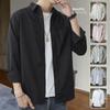 Men's Long-sleeved Shirt Spring Casual with Lined Clothes Korean Version of The Trend Spring and Autumn Shirt Coat