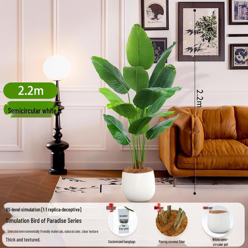 Large Artificial Traveler's Palm and Bird of Paradise Potted Tree for Indoor Decoration