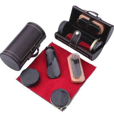 Kit di cura per scarpe in pelle: Polish Nero & Incolore, Olio Detergente e Manutenzione, Spazzola per Lucidare, Trattamento Antiscivolo.