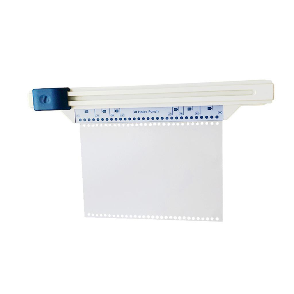 30 Holes Puncher Sliding A4 Paper Punch Portable Manual Holes Punch Aid Heavy Duty Metal Hole Puncher For Scrapbooks Paper