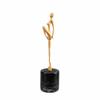 Metal Human Figurine with Cylindrical Base Elegant for Office Desk, Entryway