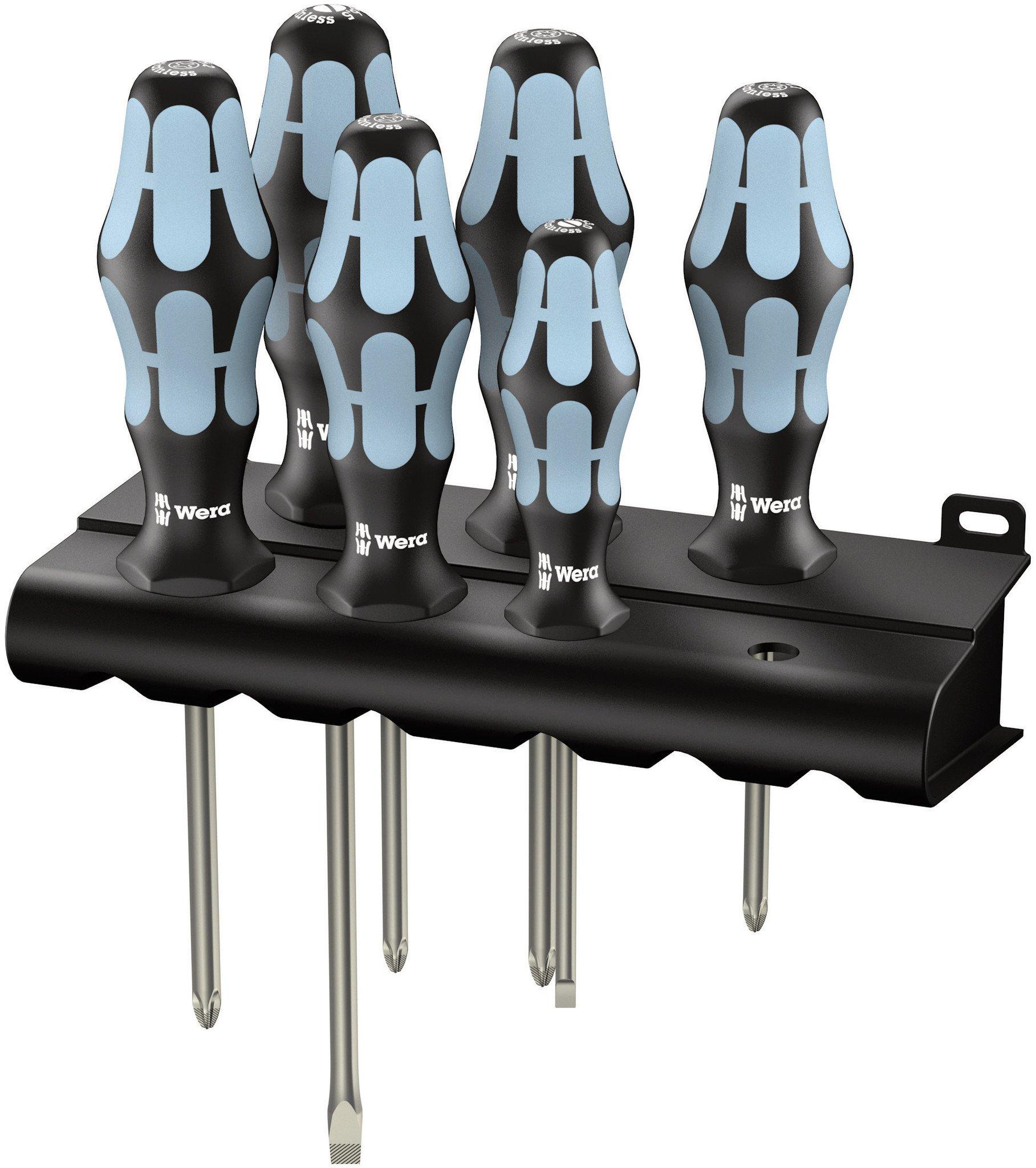 

WERA 6 piece stainless steel screwdriver set with plus 032063 positive, minus,