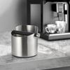 Kaffe Knock Box Rustfritt Stål Espresso Knock Box Sklisikker Kaffegrut Knock Box med Gummiring Skråstilt Kaffegrutbeholder