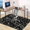 Polyester Anti-Slip Music Rug for Living Room Bedroom Decorative Carpet with Black White Musical Notes