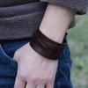 Fashion Black Brown Color Leather Men Bracelets Bangles Punk Vintage Couple Bangles For Men Jewelry Gift