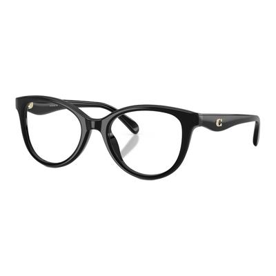 6284F Temple Brand Logo Plate Round Optical Glasses Unisex Couple Style Black