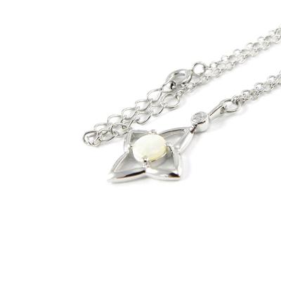 [G8692] - Silver Necklace 'Opal Goddess' Silver White (rhodium Plated) - 17x15 Mm