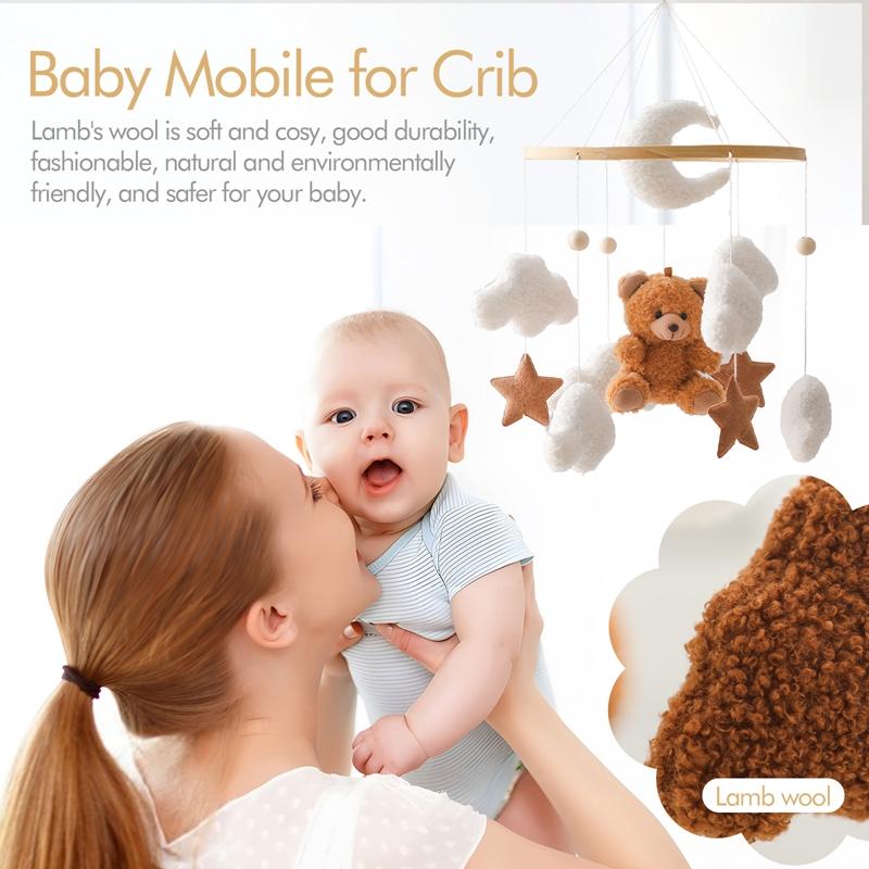 Baby Rattle Toy 0-12 Months Wooden Mobile On The Bed Newborn Music Box Bed Bell Hanging Toys Holder Bracket Infant Crib Boy Toys