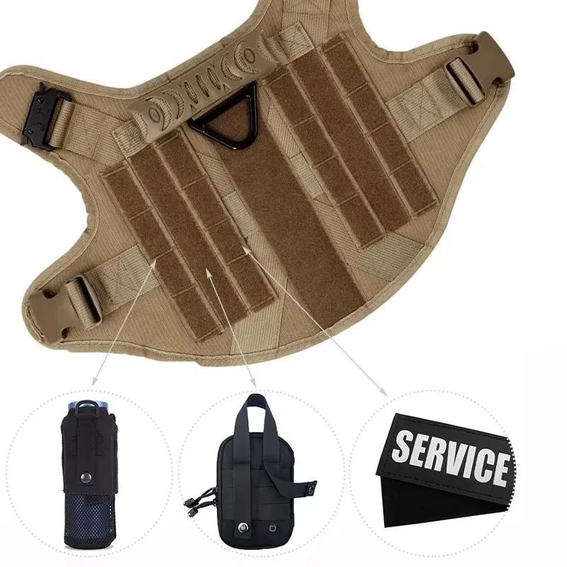 CANBOUN Tactical Military Vest Pet German Shepherd Golden Retriever Tactical Training Dog Harness And Leash Set For All Breeds D