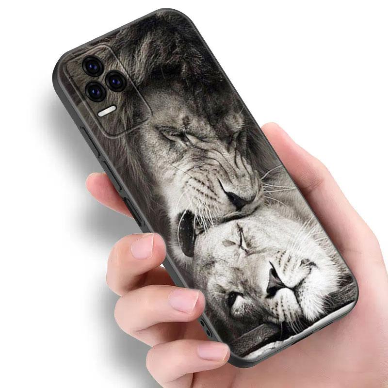 Animal Lion Black Silicone Phone Case For Xiaomi Redmi 7A 8A 9A 10A 11A 9C 10C 12C 13C 11 Prime A1 A2 Plus 12 4G Note 9T 12R