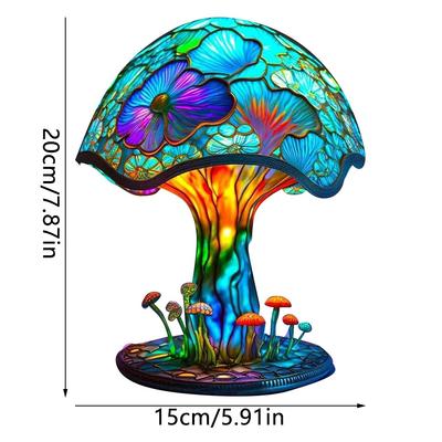 New Painting Glass Mushroom Table Lamp for Bedroom Living Room Home Office Decor