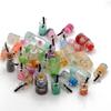 Z86 10Pcs Cute Mix Glass Bottles Milk Tea Cup Ball Earring Charms Diy Finding Keychain Bracelets Pendant For Jewelry Making Gift