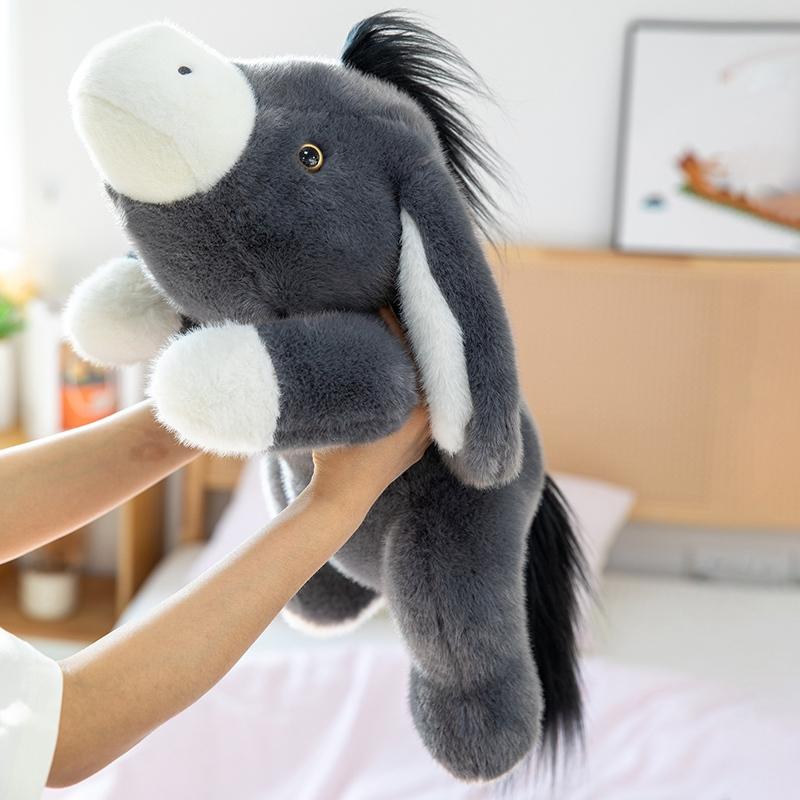 Cute Plush Donkey Pillow, Soft Stuffed Animal Toy, Appease Donkey Doll for Adult Comfort Companion for Sofa & Bed