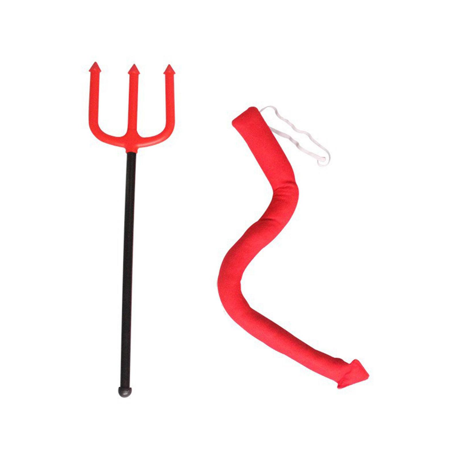 

Cosplay Devil Horns Headband & Tail & Choker & Scepter Costume Kit for Party Halloween Fancy Dress Cosplay Adult Child