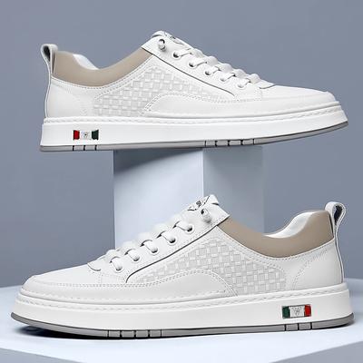 Spring Autumn New Shoes for Men Genuine Leather Casual Shoes Fashion Knurling Flat Skateboard Shoes Cool Slip-on Sneaker