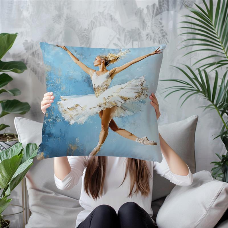 Home Decor Ballet Dancer Art Pillowcase for Home Decor Pattern Cushion Cover Suitable for Sofa Bedroom Car Pillow Cover
