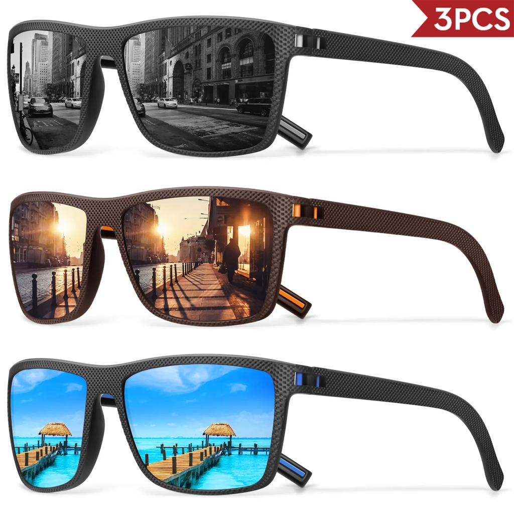 3/4 Pack Sunglasses Men Sun Glasses For Women Men Trendy Retro Mirror Lens For Driving Fishing Uv400 Protection