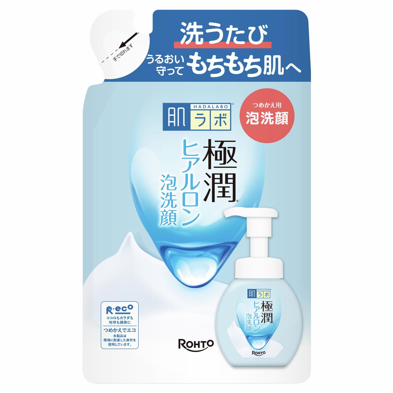 Hada Labo Gokujun Hyaluronic Foaming Facial Cleanser Refill 140ml