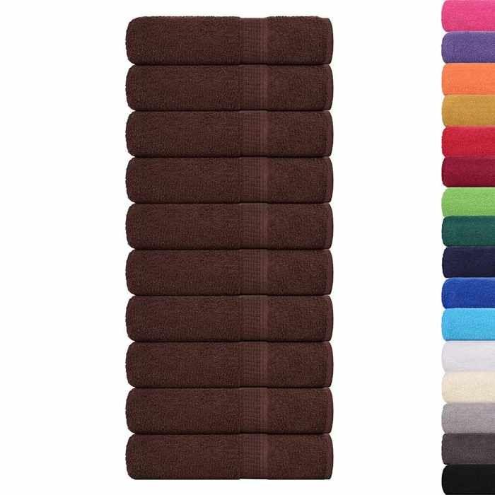VidaXL Serviettes de bain 10 pcs marron 100x150 cm 360 g/m² 100% coton, serviette, ensemble de serviettes de bain, serviette 136766