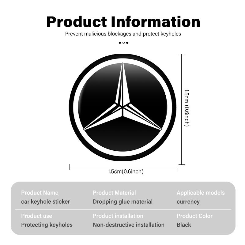 8pcs Car Door Keyhole Protection Sticker Decoration Accessories For Mercedes Benz AMG A C E S G Class W201 W210 W108 W204 W205 MR8