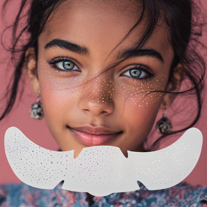 1 Sheet Glitter Freckles Holographic Stickers Waterproof Heart Freckle Temporary Tattoo Stickers Face Makeup