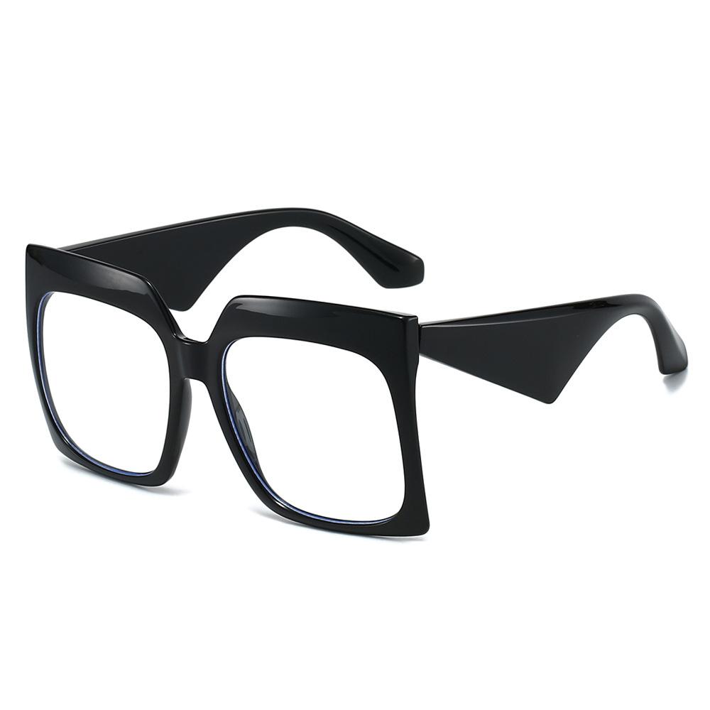 New Retro Square Large Frame Anti Blue Light Glasses  Colorful Candy Color Matching Design High Quality Casual Unisex Glasses