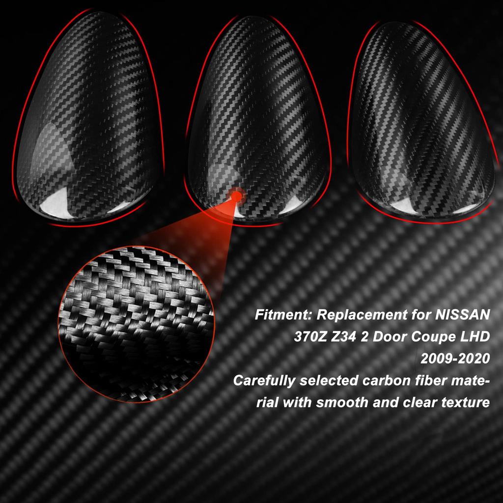 Akozon Carbon Fiber Dashboard Gauge Cover Decoration Car Interior Accessories for 370Z Z34 2 Door Coupe LHD 2009‑2020 (Upper)