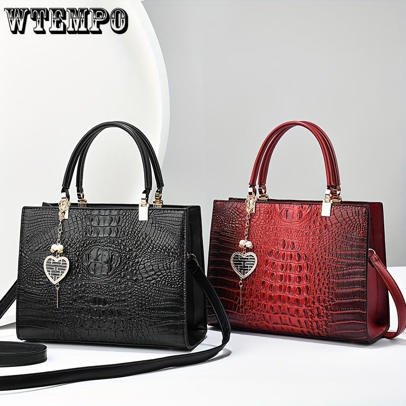 New Handbag With Crocodile Pattern, High Quality And Large Capacity Gift For Mom Crossbody Handbag Tote Bag