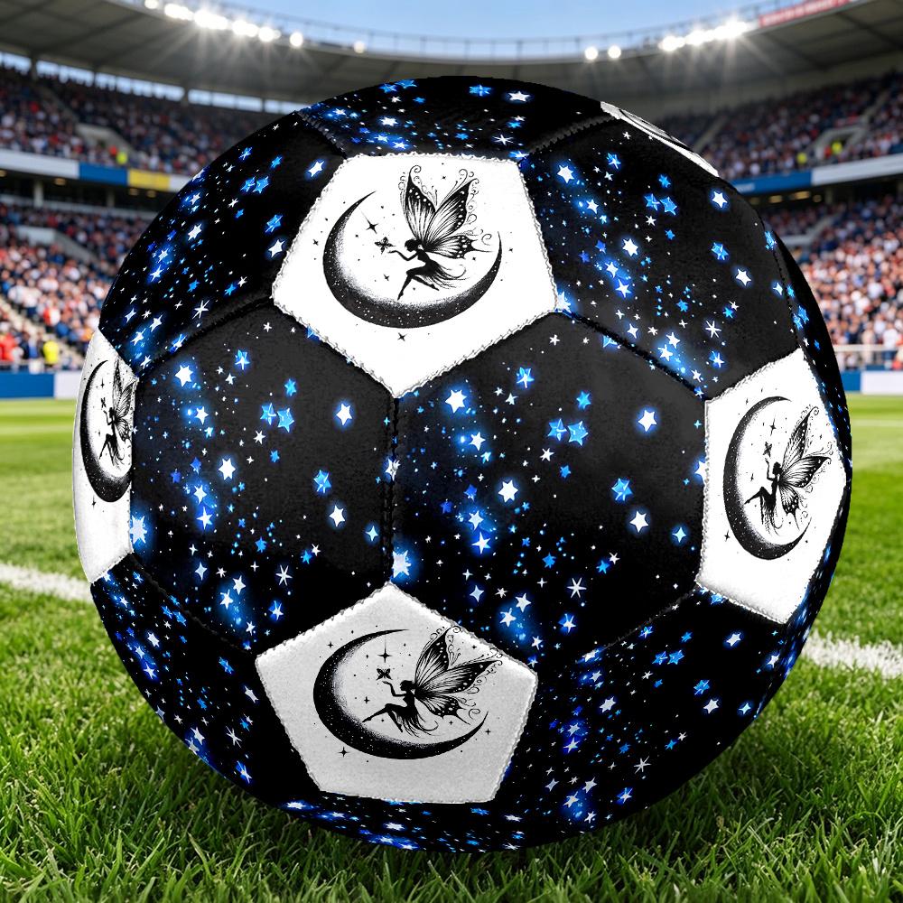 1PC Blue Starry Sky Moonlit Fairy Flight Soccer Ball Size 5 Football Machine Sewn Indoor/Outdoor Universal Football Gift W9