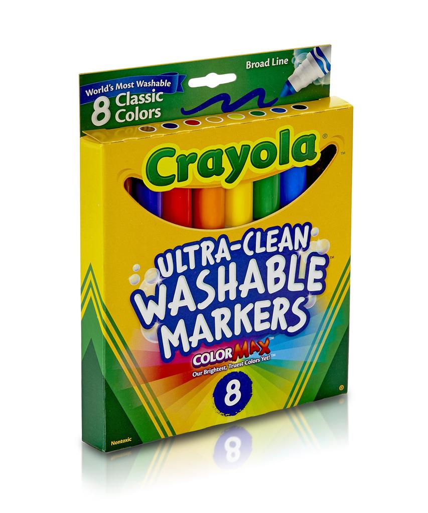 Crayola Marker 8 Classic Bold Product Number 587808 Water-Removable Pens, Colors, Tip, Authentic,