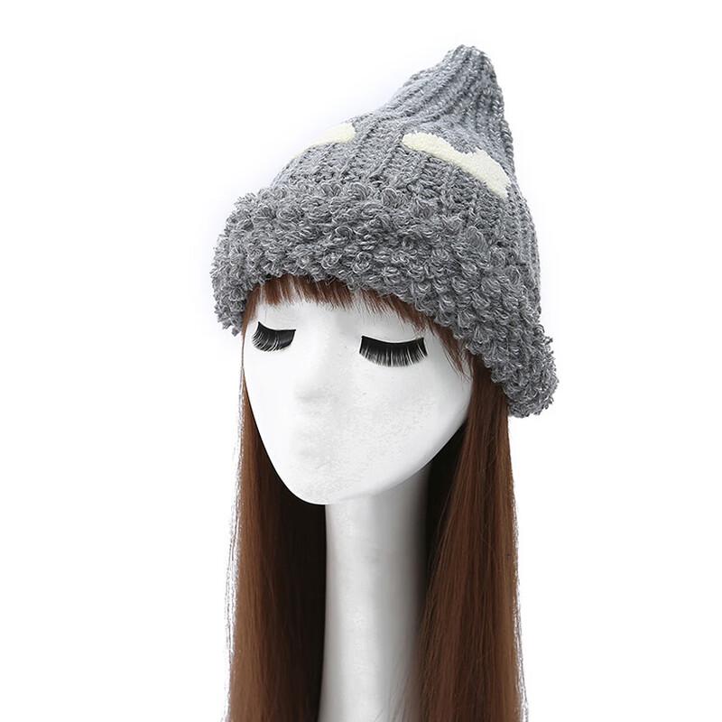 ZHENYUEQI Women s Korean Style Cute Devil Knit Beanie