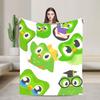 Duolingos Owl Duo Warm Soft Blanket  Camping Plush Throw Blanket Novelty Couch Chair Flannel Bedspread Sofa Bed Cover