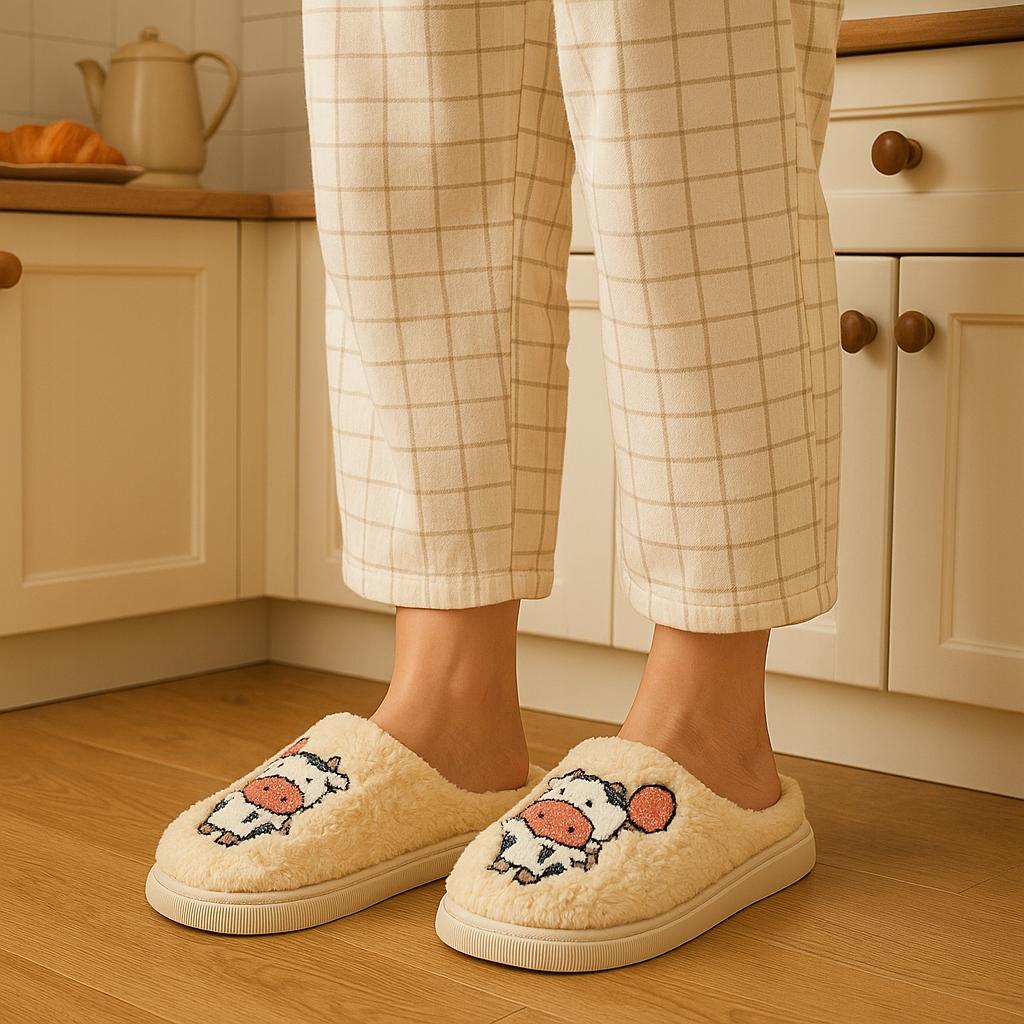 Women's Slippers Warm Home Slippers With Cow Pattern S. 38-39