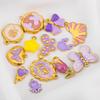 2pcs Stainless Steel 304 Multi-Design Enamel Pendant Lavender Purple Series For DIY Necklace Earrings Jewelry Findings Accessory