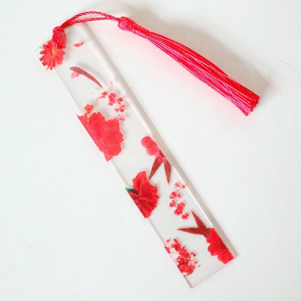Blumenlesezeichen Transparenz Lila Harz Seitenmarkierer Lesezeichen für Frauen Transparent Weihnachtsgeschenk für Lehrer Schülerbedarf