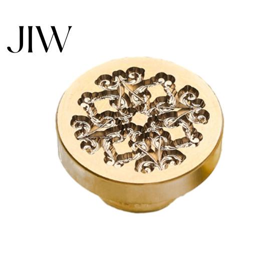Journal Decoration Seal Wax Stamp, Vintage Plant Pattern Head, Durable Handmade Stationery Accessory Copper Stamp Head Replacement, for Envelope