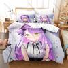 Tokoyami Towa Kawaii Cartoon Graphic Bedding Include 1 Duvet Cover + 2 Pillowcases Comfort Bedroom Decoration