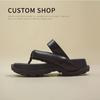 Black Fashionable Going Out Slippers Women's 2025 Spring and Summer New Thick-bottomed Retro Temperament Simple Niche Flip-flops