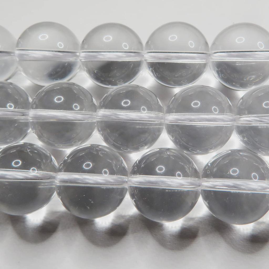 [Set of 3] 5A Crystal Round Beads, Natural Stone Beads, Power Stone [Smile Stone] (10mm, 3-Strand Set)