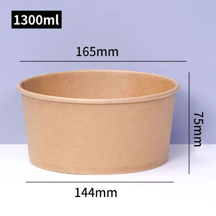 Customizable Kraft Paper Bowl for Takeout: Disposable Round Container for Light Meals, Fruit, and Salads.
