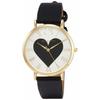 Fieldwork Analog Watch with Hello Kitty Big Heart and Leather Strap, KT001-3, Women's, Black