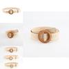 Simple And Versatile Woven Waist Belt With Round Buckle For Women