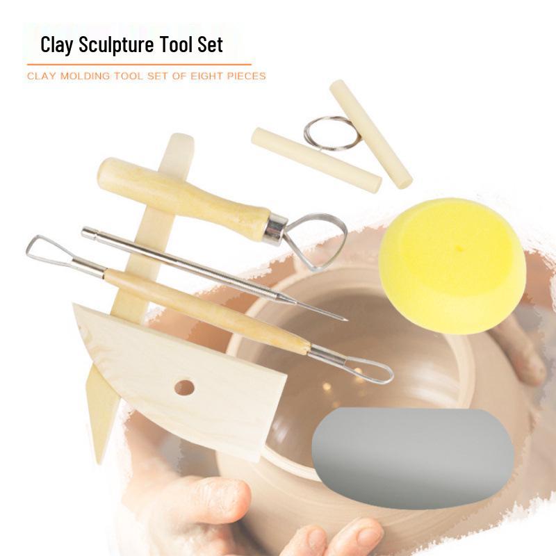 8-Piece DIY Pottery & Polymer Clay Sculpture Tool Set