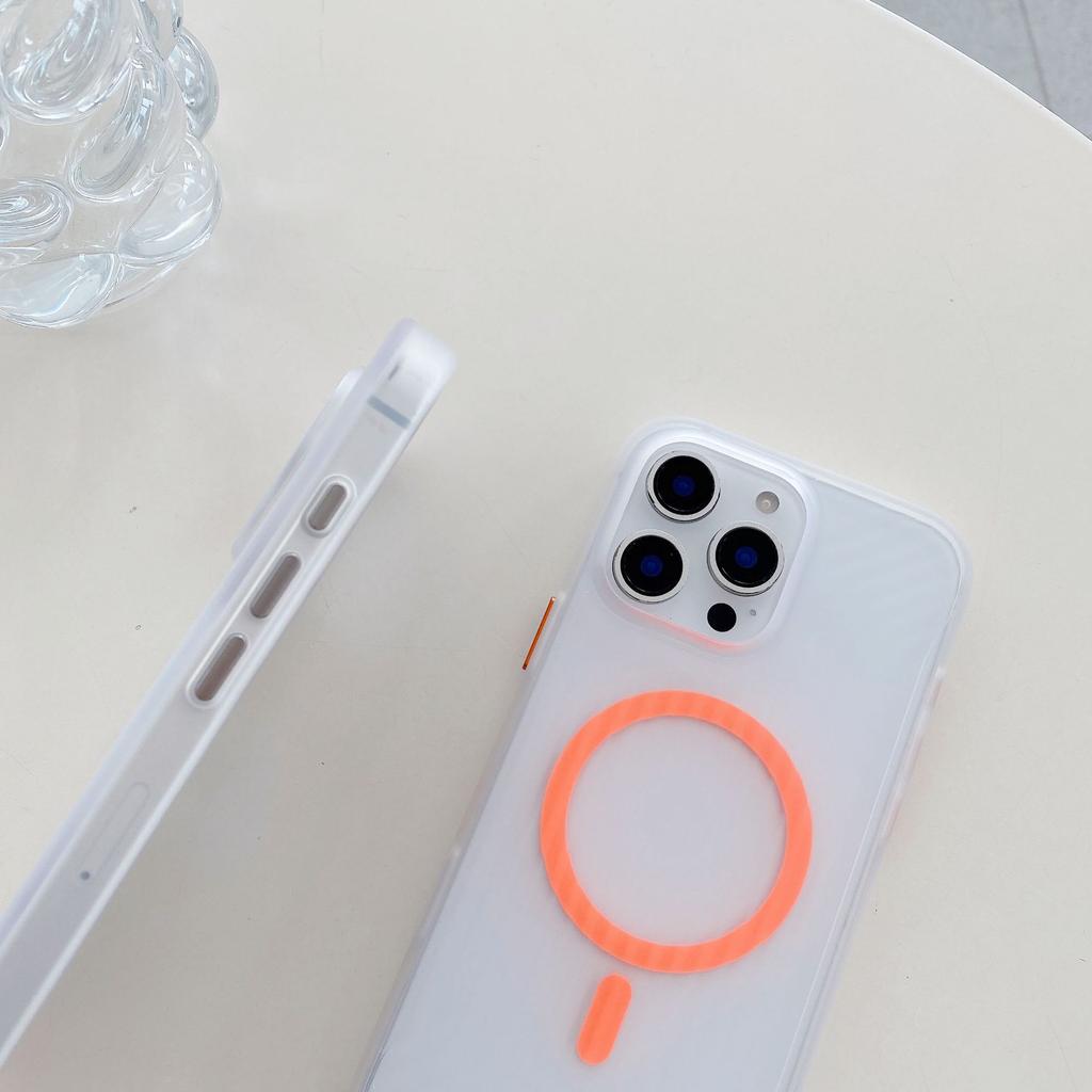 Applicable To IPhone16proMax Striped Corrugated Mobile Phone Case Luminous Magnetic Absorbing Apple 15 High End Sense 14 Protection Case