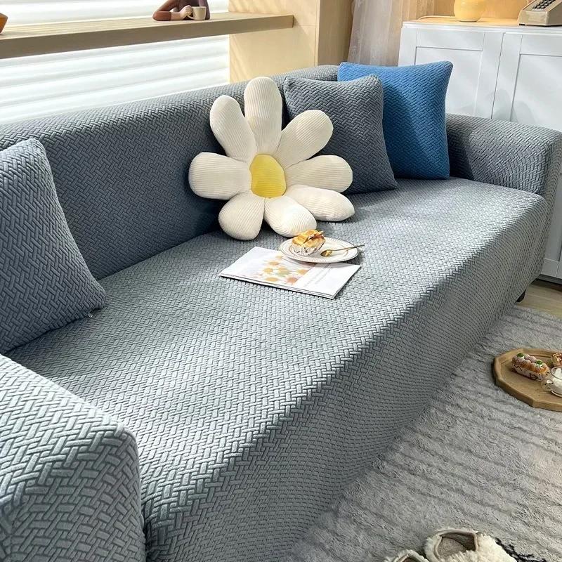 1Pc Jacquard Elastic Sofa Cover Luxury Adjustable Elastic Couch Cover For Living Room Sofa Seat Covers 1/2/3/4 Seat L Shaped