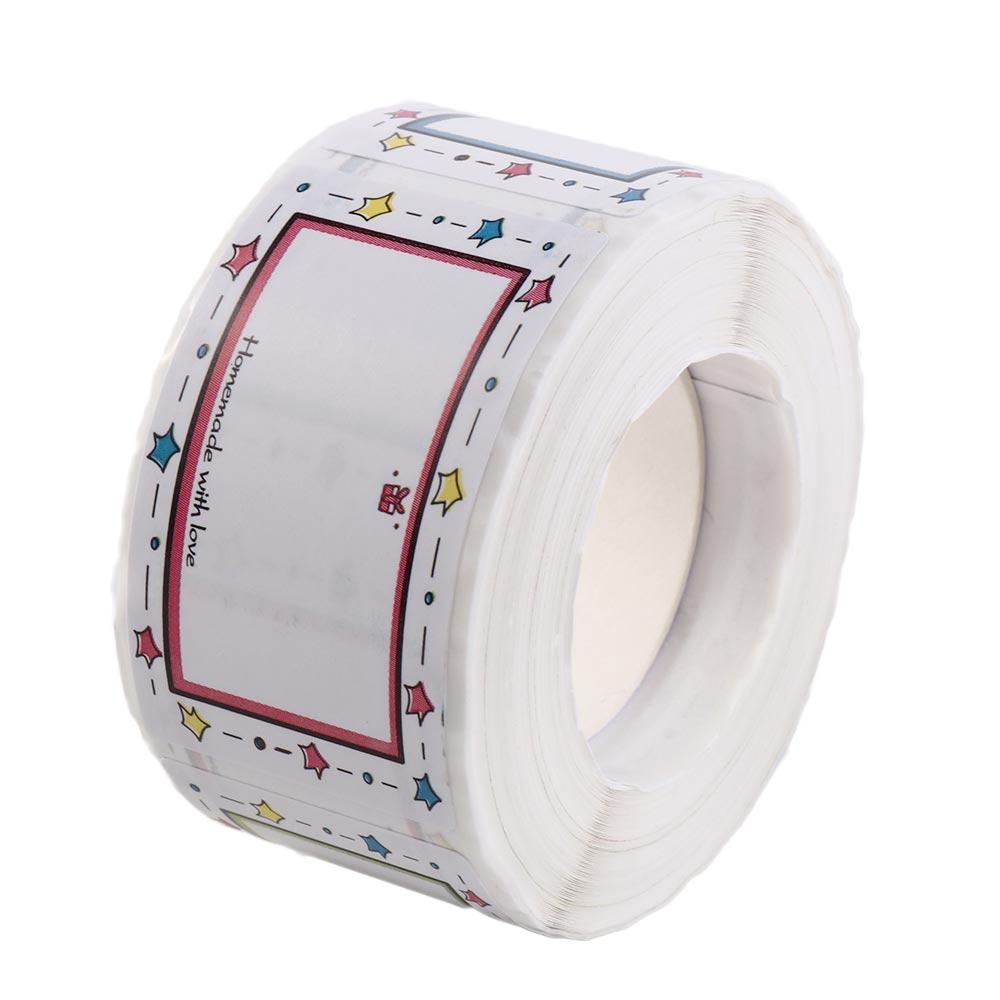 250Pcs/Roll Color Border Kitchen Name Label Sticker Blank Date Stickers Seasoning Jar Label School