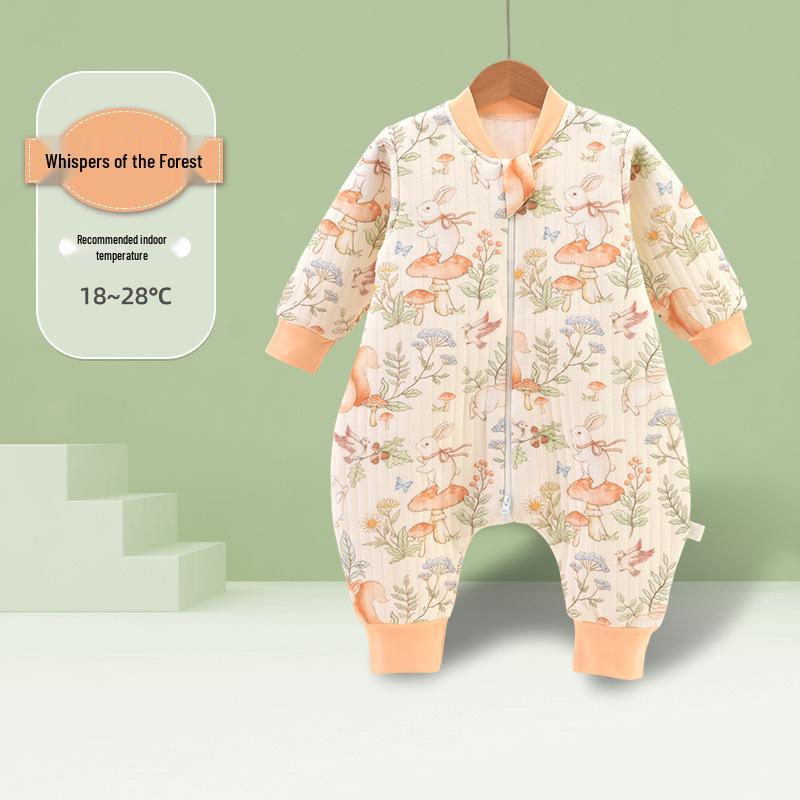 Autumn/Winter Class A Pure Cotton Newborn Sleeping Bag - Thin Anti-Kick Quilt with Split Legs
