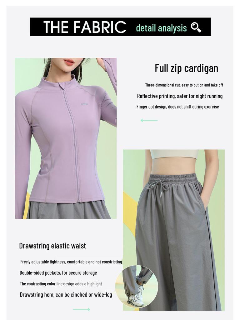 Damen Slim-Fit Atmungsaktiver Badmintonanzug - Herbst/Winter Schnelltrocknendes Sportbekleidungsset mit Reißverschluss und langen Ärmeln