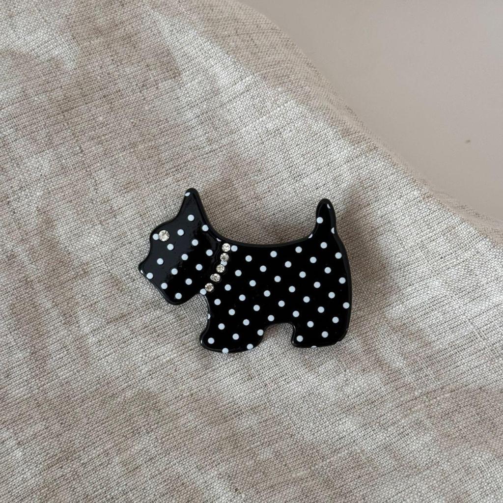 Korean Retro Polka Dot Fan-Shaped Acetate Hair Claw Clip