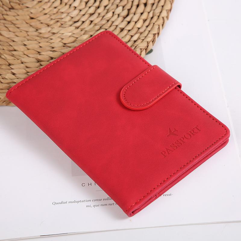 Reise-Passhülle aus Leder, wasserdicht, Reise-Kreditkartenetui, niedliches Passbuch für Damen/Herren, Passhülle mit Schnalle